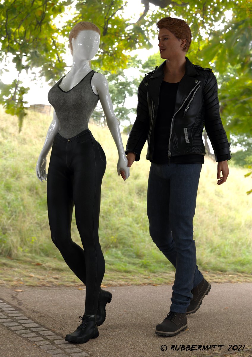 Blonde doll holding hands